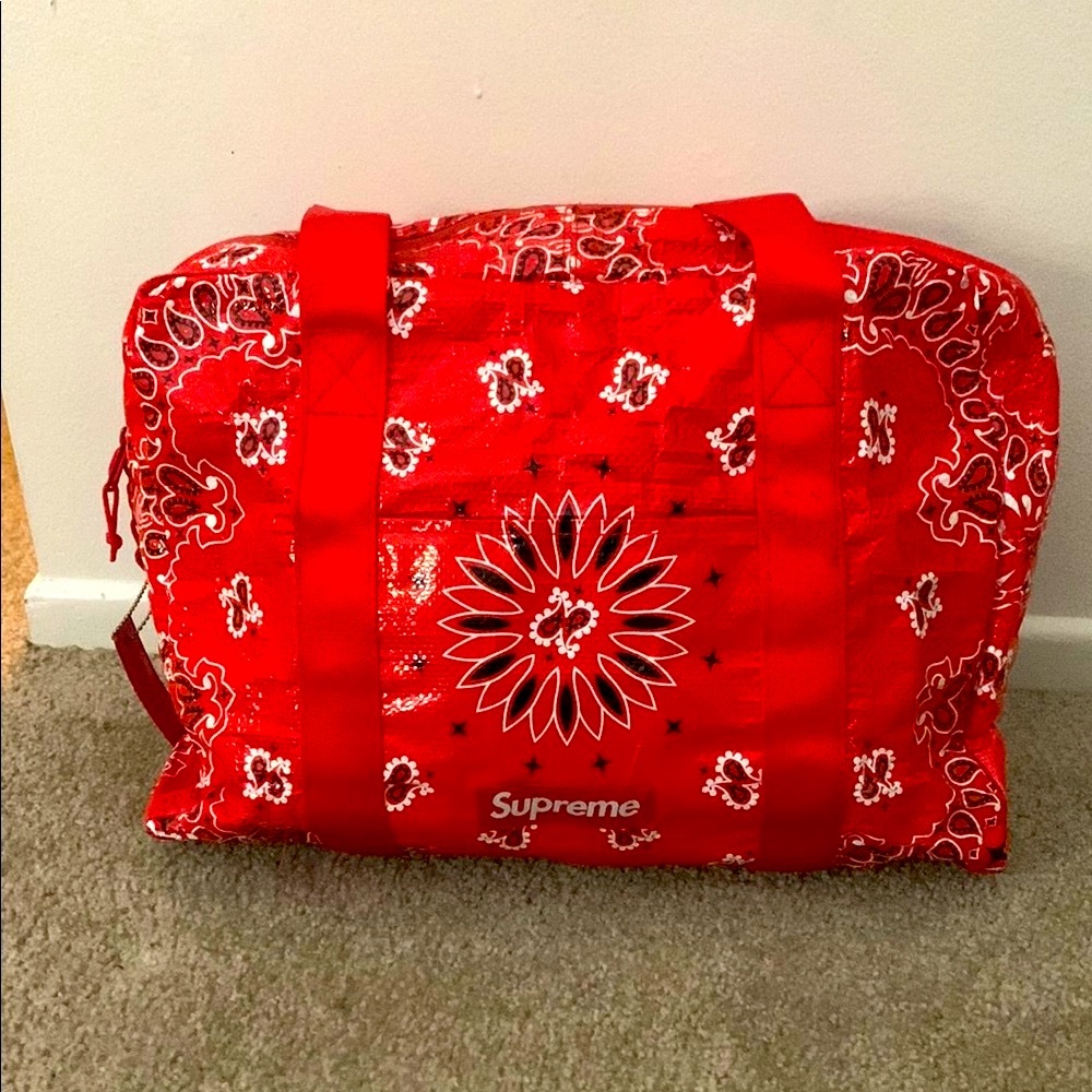 Supreme Red Bandana Travel Bag